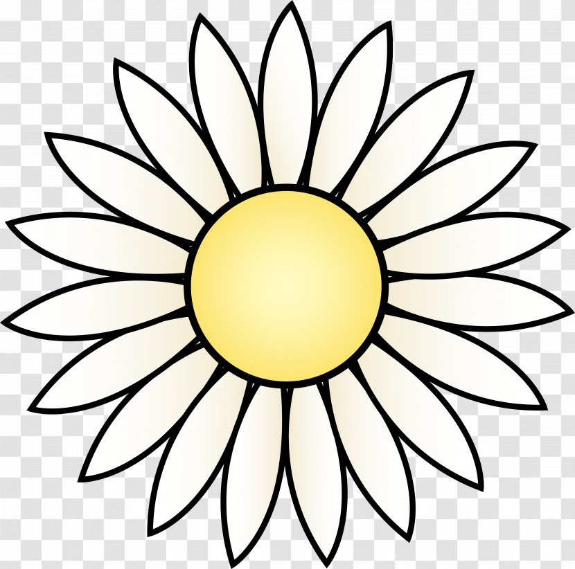 Black And White Line Art Free Content Clip - Daisy Template Transparent PNG