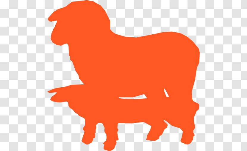 Sheep Cartoon - Silhouette - Animal Figure Orange Transparent PNG