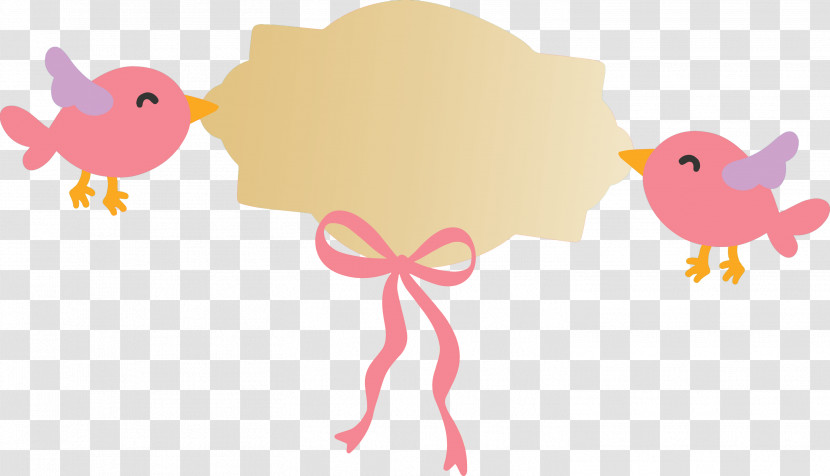 Cute Birds With Banner Transparent PNG