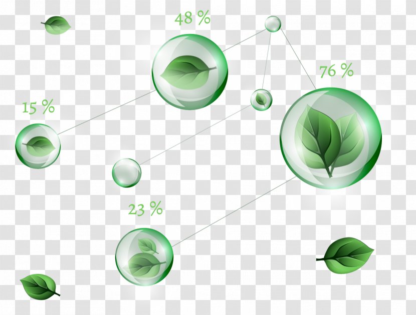 Leaf - Green - Bubbles Transparent PNG