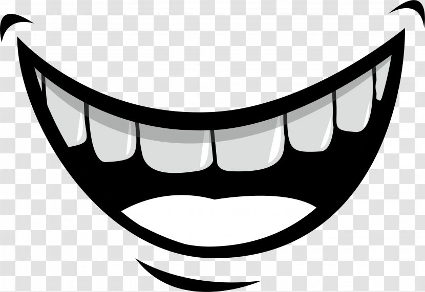 Mouth Lip Tooth Illustration - Monochrome - Creative Smile Expression Transparent PNG