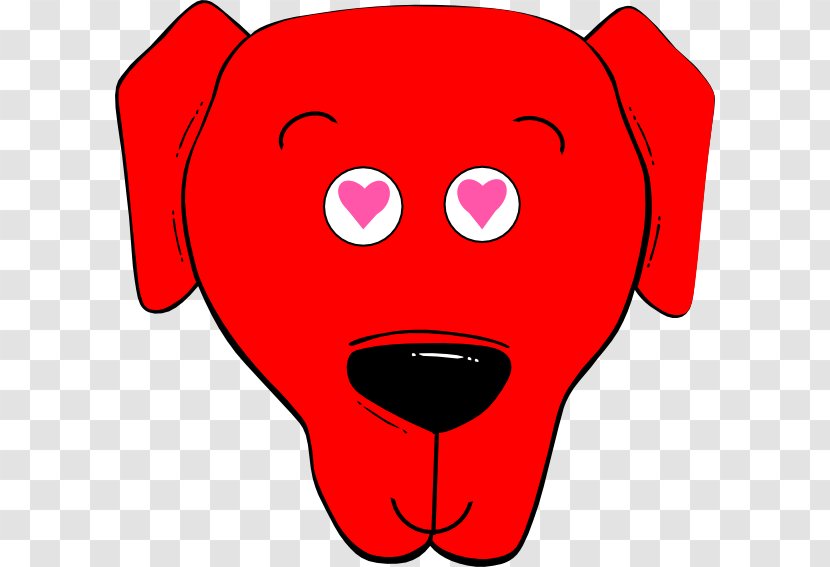 Clip Art Image Cartoon Smiley Dog - Heart - Red J Transparent PNG