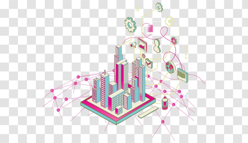 Internet Of Things Commercial Building Automation - Smart City Transparent PNG