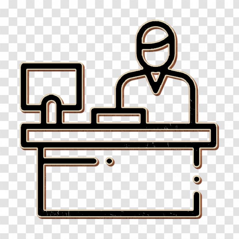 Reception Icon Desk Icon Office Icon Transparent PNG