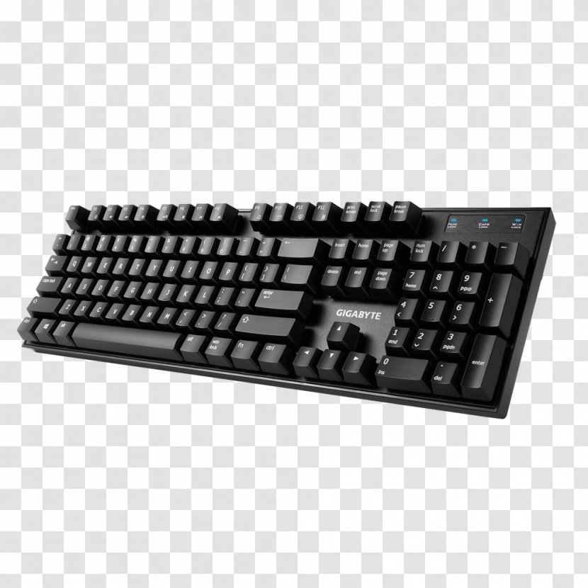 Computer Keyboard Gaming Keypad Gigabyte Technology Force K85 GIGABYTE FORCE K83 Cherry MX Red FORCE-K83-Red - Component - Pull Down Transparent PNG