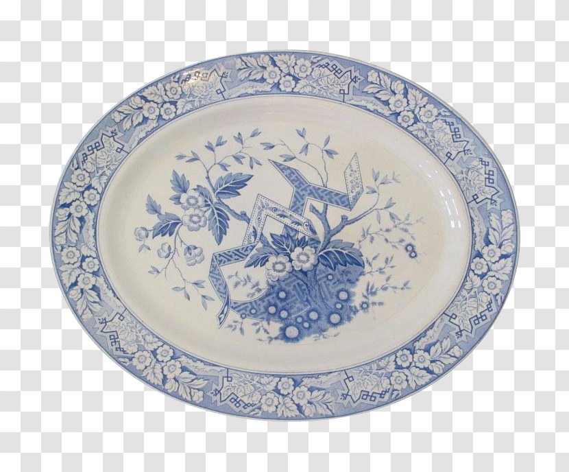 Ceramic Blue And White Pottery Platter Plate Tableware Transparent PNG