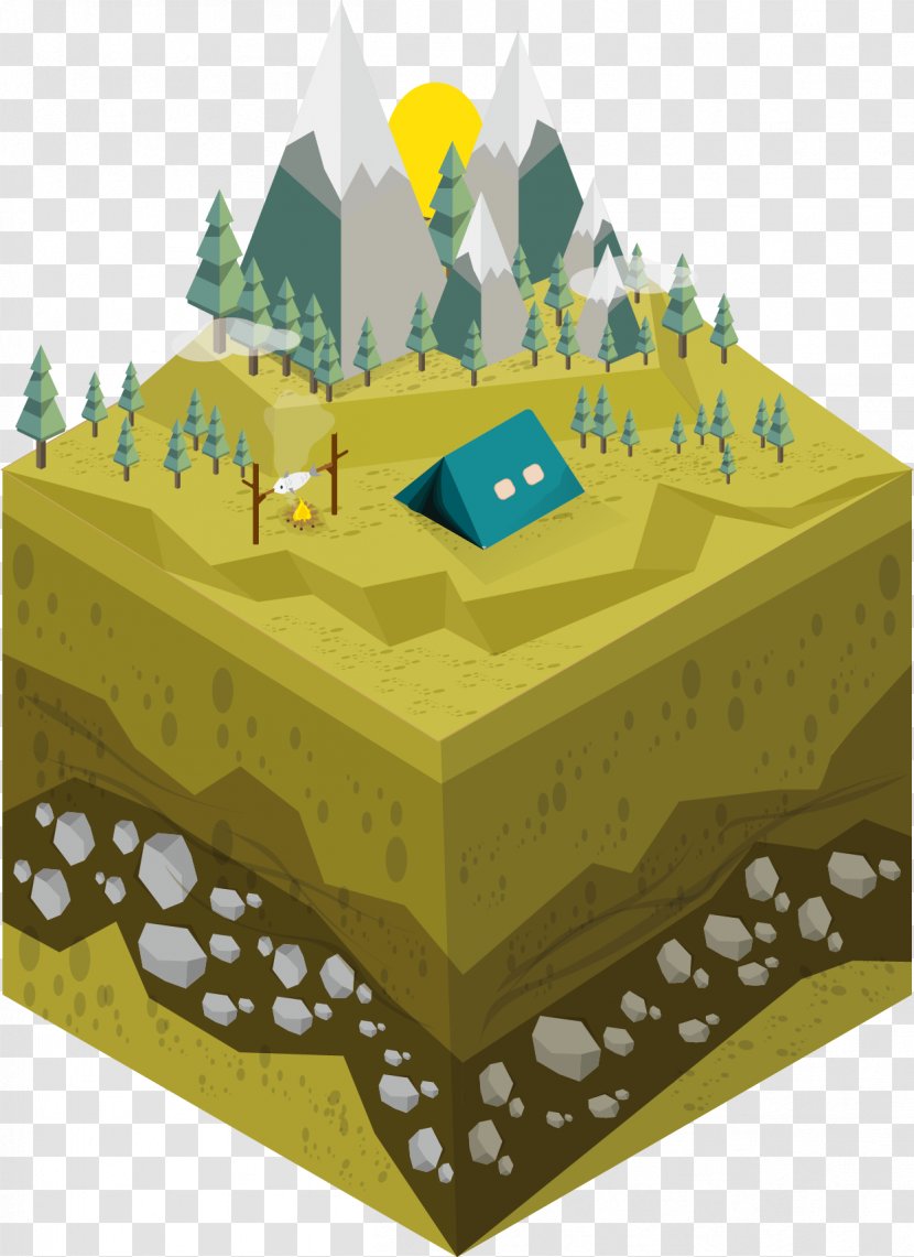 Camping Graphic Design Isometric Graphics In Video Games And Pixel Art Clip - Photography - Vector Geographical Environment Crosscutting Map Transparent PNG