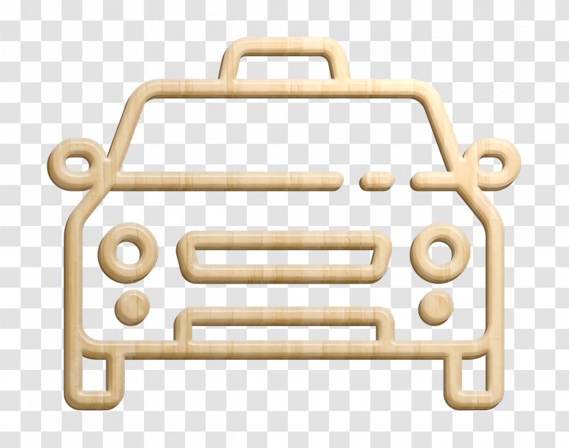 Holiday Travelling Icon Car Taxi - Metal Brass Transparent PNG