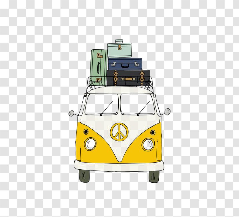 Paper Volkswagen Type 2 Printmaking Painting Drawing - Art - Bus Transparent PNG