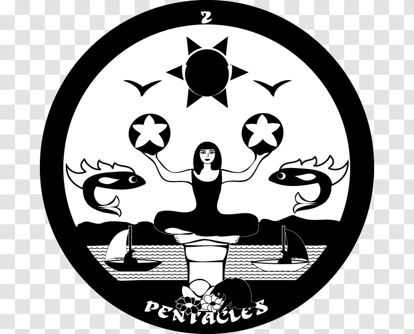 Silver Era Tarot Pentacle Playing Card Divinity - Monochrome - White Transparent PNG