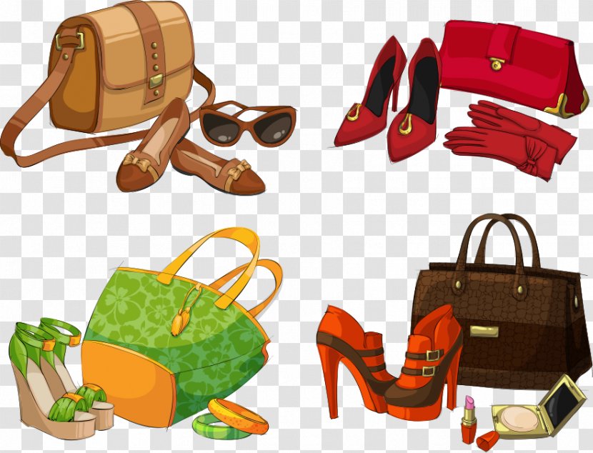 Fashion Accessory Handbag Shoe - Clothing - Ms. Shoes And Bags Vector Transparent PNG