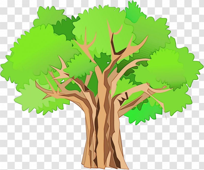 Oak Tree Silhouette - Wet Ink - Root Trunk Transparent PNG