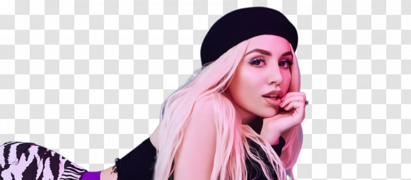 Ava Max - Cheek - Black Hair Cap Transparent PNG