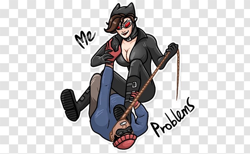 Catwoman Sticker Telegram Character VKontakte - Woman Transparent PNG