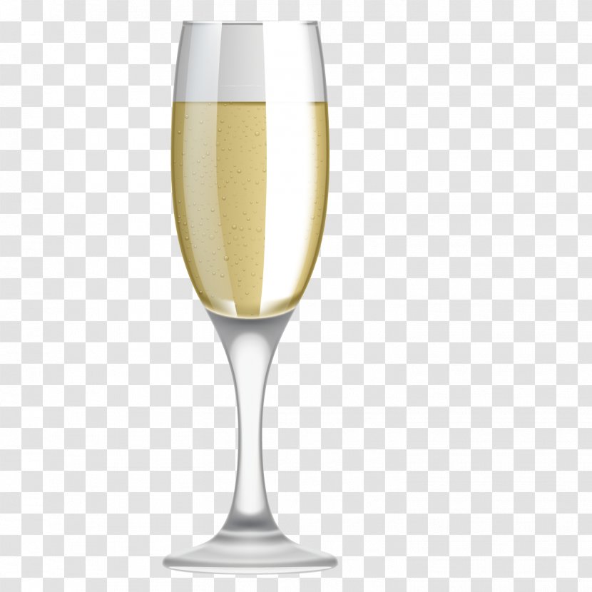 White Wine Champagne Glass - Drink - Vector Transparent PNG