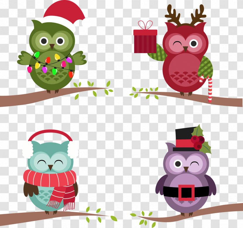 Owl Christmas - Card Transparent PNG