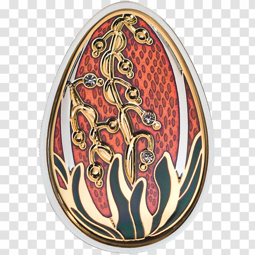 Silver Coin Vitreous Enamel Egg - Gold - Imperial Flower Transparent PNG