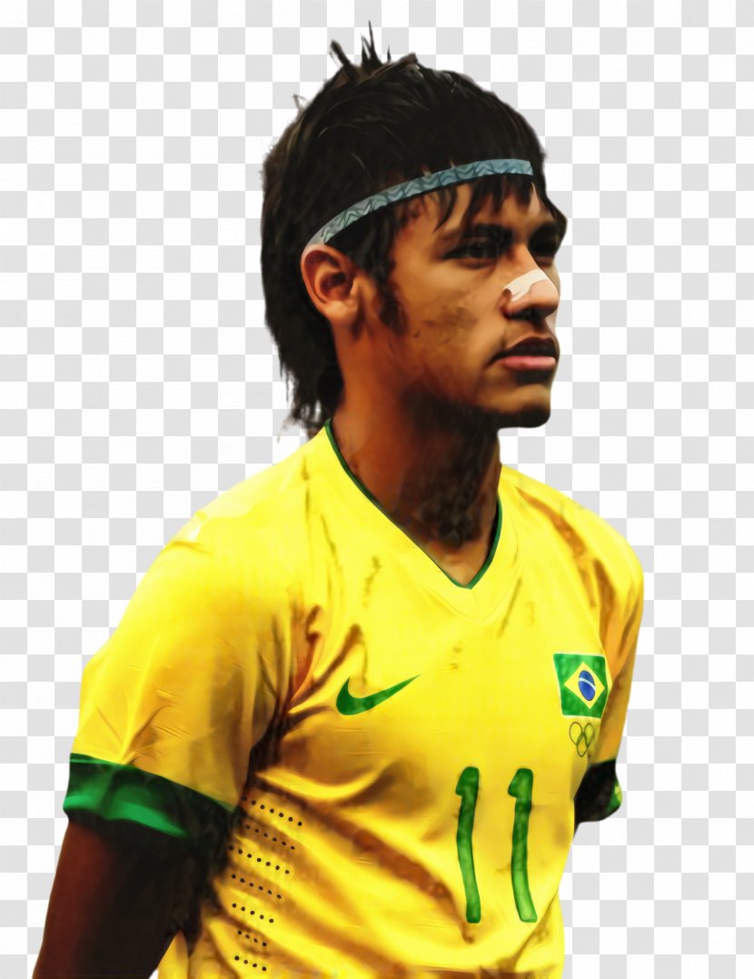 Football Background - Brazil - Yellow Player Transparent PNG