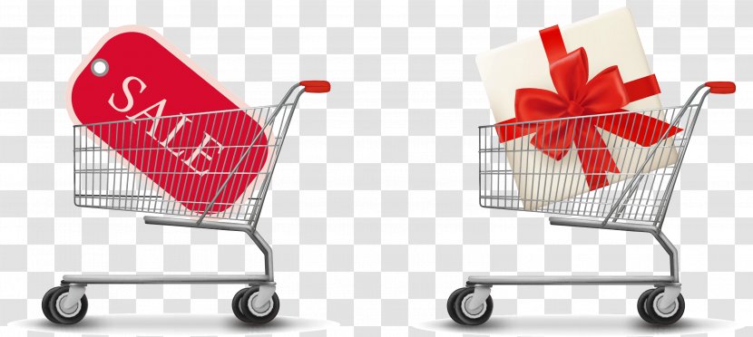 Online Shopping Cart Bag - Bags Trolleys Transparent PNG