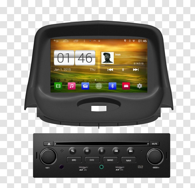 Peugeot 206 GPS Navigation Systems Car Automotive Head Unit - Multimedia Transparent PNG