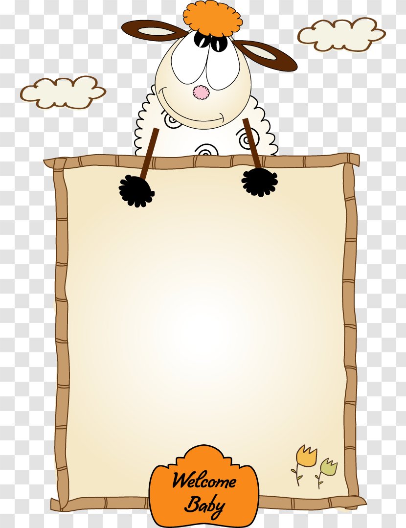 Picture Frame Cartoon Royalty-free - Paper - Cute Lamb Border Transparent PNG