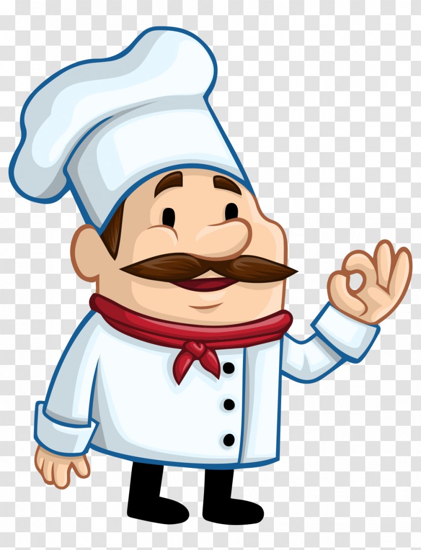 Chef Cartoon Restaurant Illustration - Happiness - Hand-painted Foreign Short Beard Transparent PNG