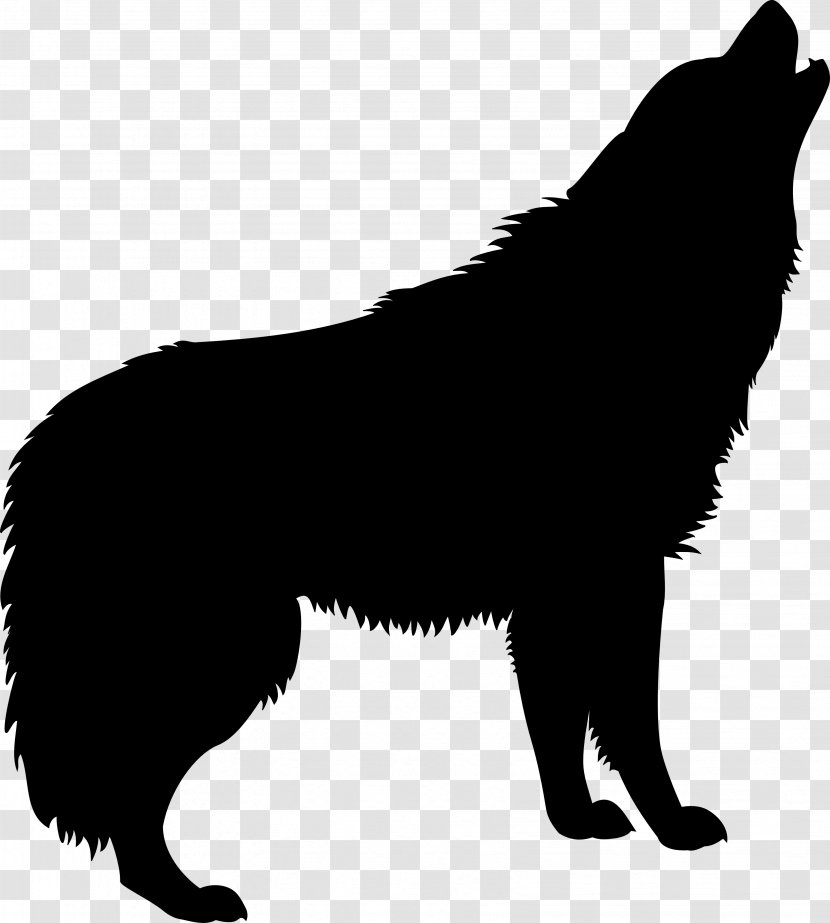Gray Wolf Silhouette Clip Art - Monochrome Photography Transparent PNG