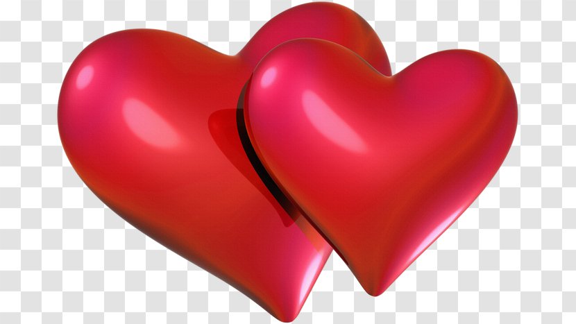 Desktop Wallpaper Clip Art - Love - 3d Red And Silver Heart Transparent PNG
