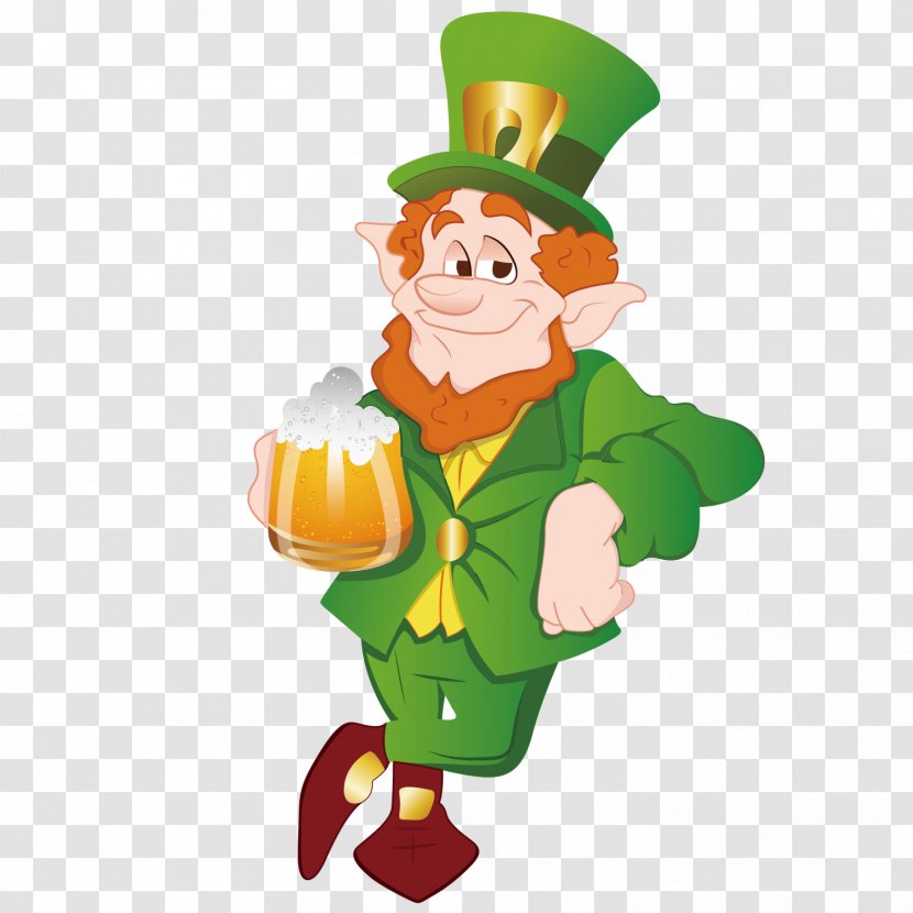 Beer Leprechaun Alcoholic Beverage Drink - Shamrock - The Cartoon Character Of End Transparent PNG