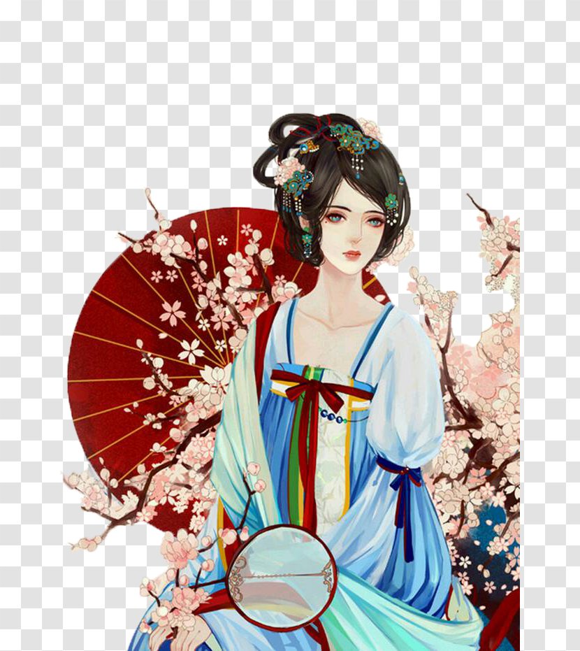 Vietnam Wen County, Henan Beauty Illustration - Tree - Of The Red Umbrella Transparent PNG