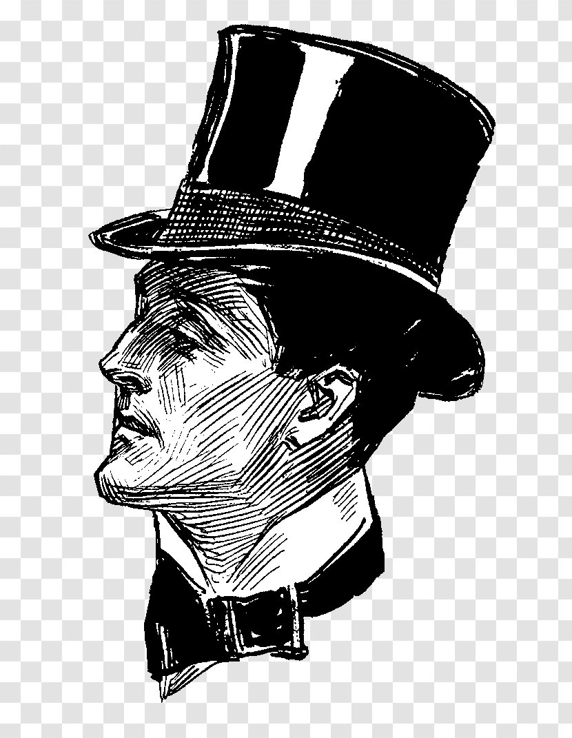 Victorian Era Bowler Hat Drawing Clip Art - Cowboy - Cartoon Beard Transparent PNG