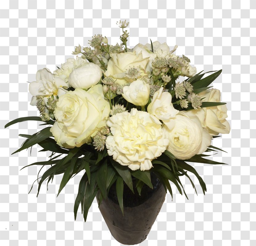 Garden Roses Floral Design Cut Flowers Vase Flower Bouquet - White - Buket Transparent PNG
