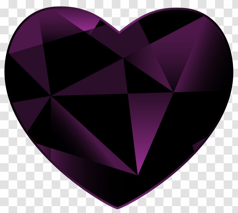 Gemstone Heart Amethyst Clip Art - Violet - Gemini Transparent PNG