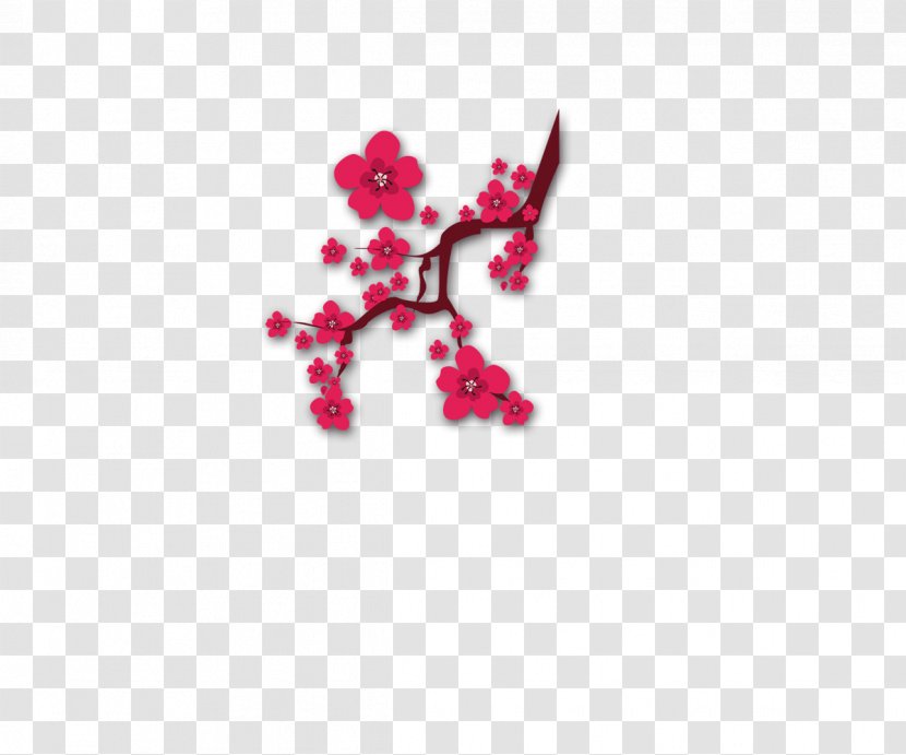 Plum Blossom Chinoiserie Clip Art - Rgb Color Model - Flower Transparent PNG