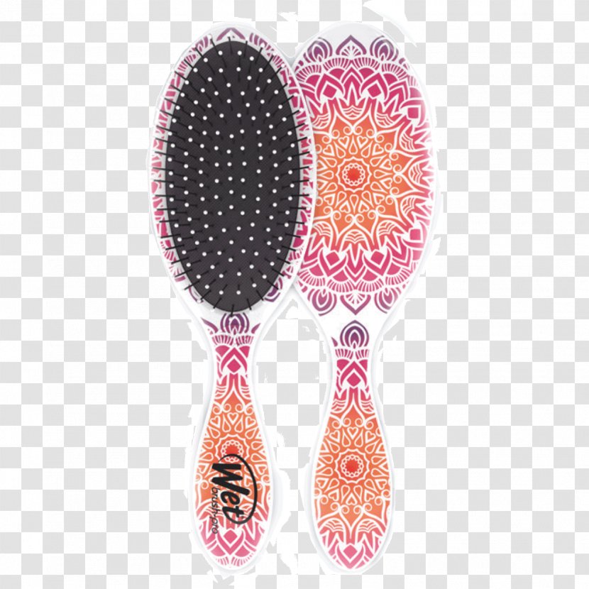Hairbrush Comb Bristle - Long Hair - Lotus Mandala Transparent PNG