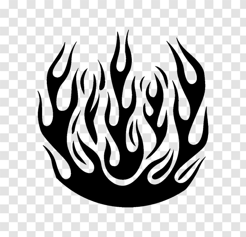 Flame Drawing Silhouette - Black And White Transparent PNG