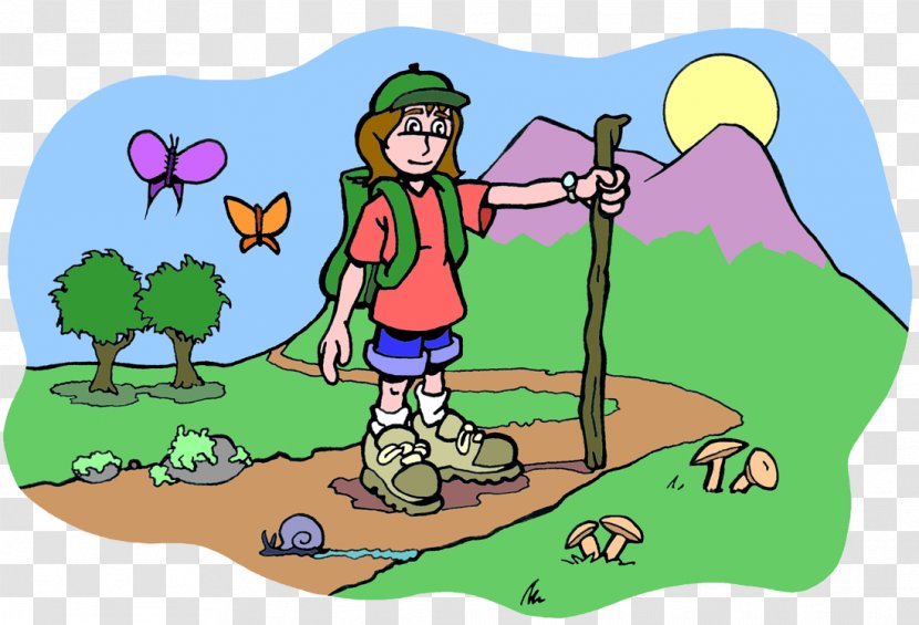 Hiking Cartoon Child Clip Art - Grass Transparent PNG