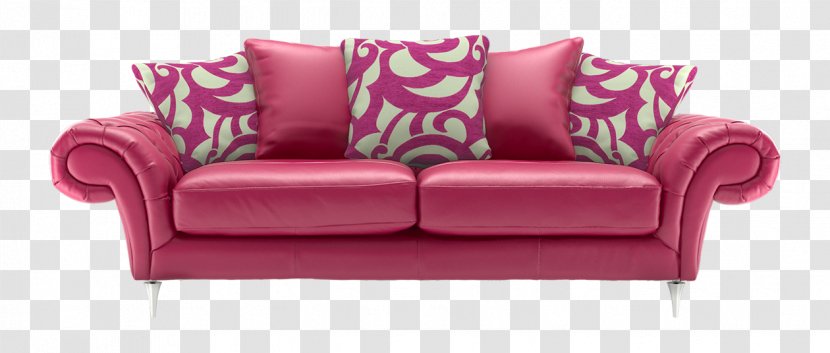 Loveseat Sofa Bed Couch Chair - Pink Transparent PNG