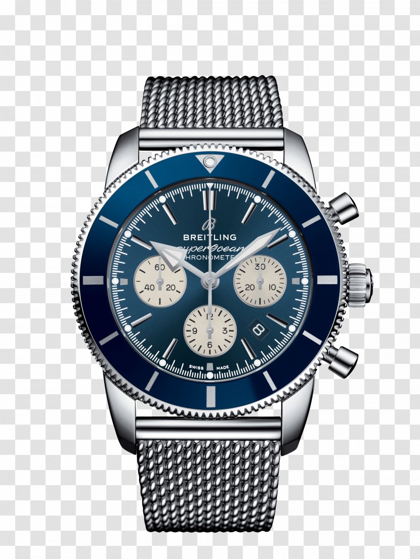 Breitling SA Superocean Chronograph Diving Watch - Cobalt Blue Transparent PNG