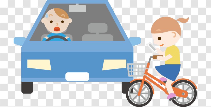 Car Bicycle Pedestrian Clip Art Illustration - Human Behavior - Smart Crash Transparent PNG