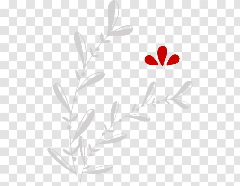 Leaf Font Heart Plant Stem Pattern - Black And White - Flowering Transparent PNG