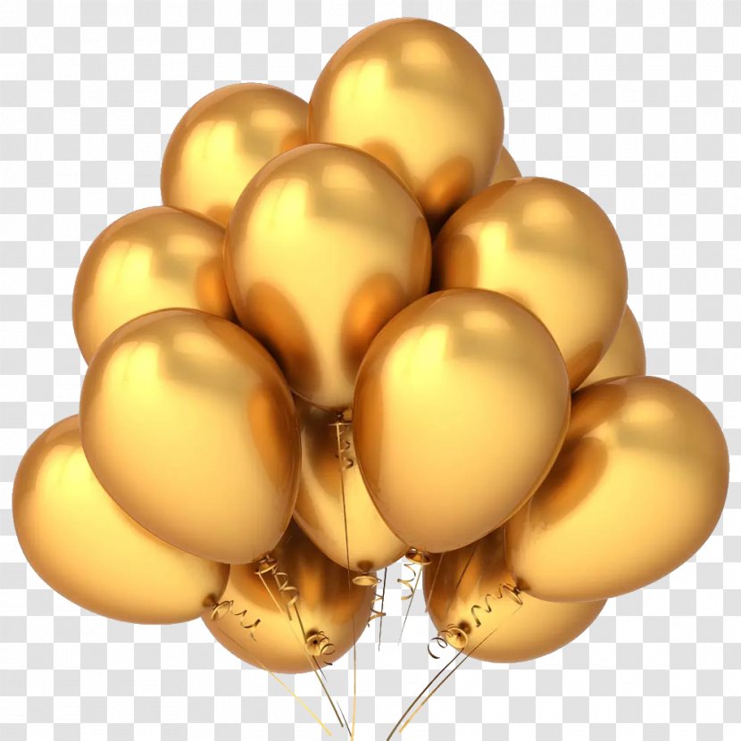 Balloon Birthday Party Gold Stock Photography - Anniversary - Pics From Transparent PNG