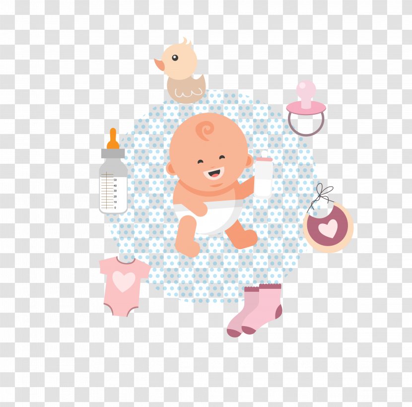Cartoon Infant Illustration - Little Baby Hand Painted Transparent PNG