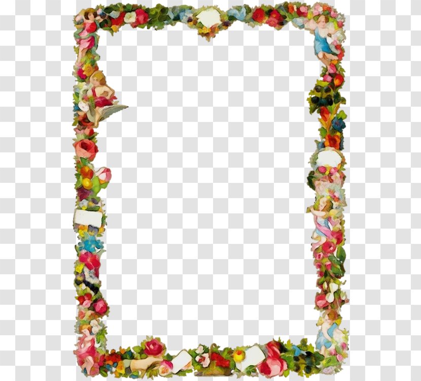 Watercolor Christmas Wreath - Borders And Frames - Interior Design Rectangle Transparent PNG