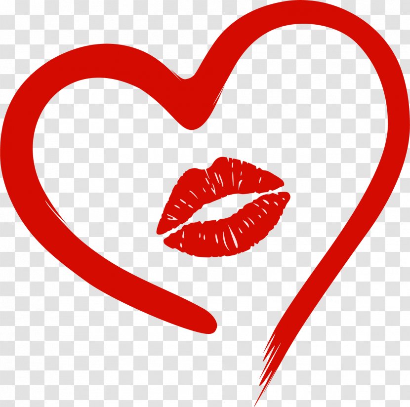 Lipstick Heart Drawing Clip Art - Love Cartoon Red Transparent PNG