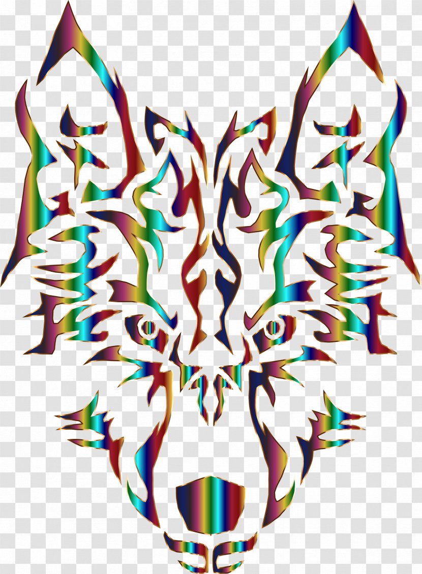 Gray Wolf T-shirt Clip Art - Sticker - Tribal Transparent PNG