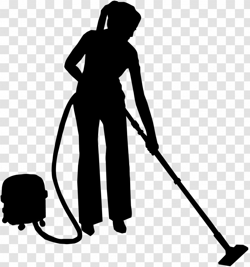 Cleaning Silhouette Cleaner - Standing - Broom Vector Transparent PNG
