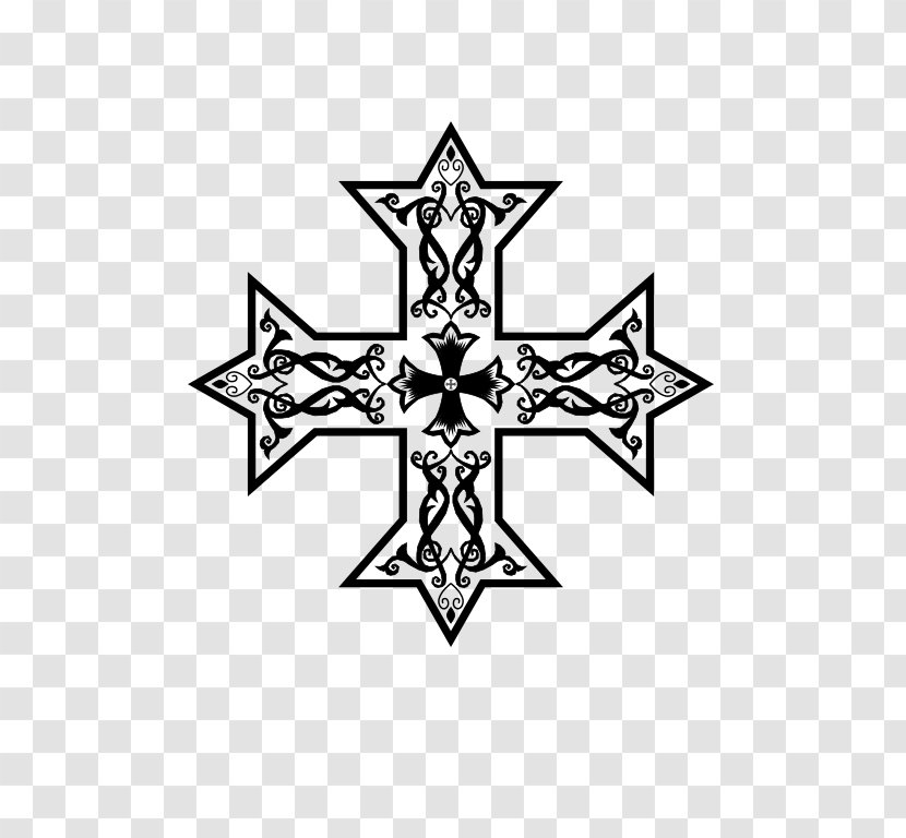 Coptic Cross Christian Copts Orthodox Church Of Alexandria Christianity - Monochrome Transparent PNG