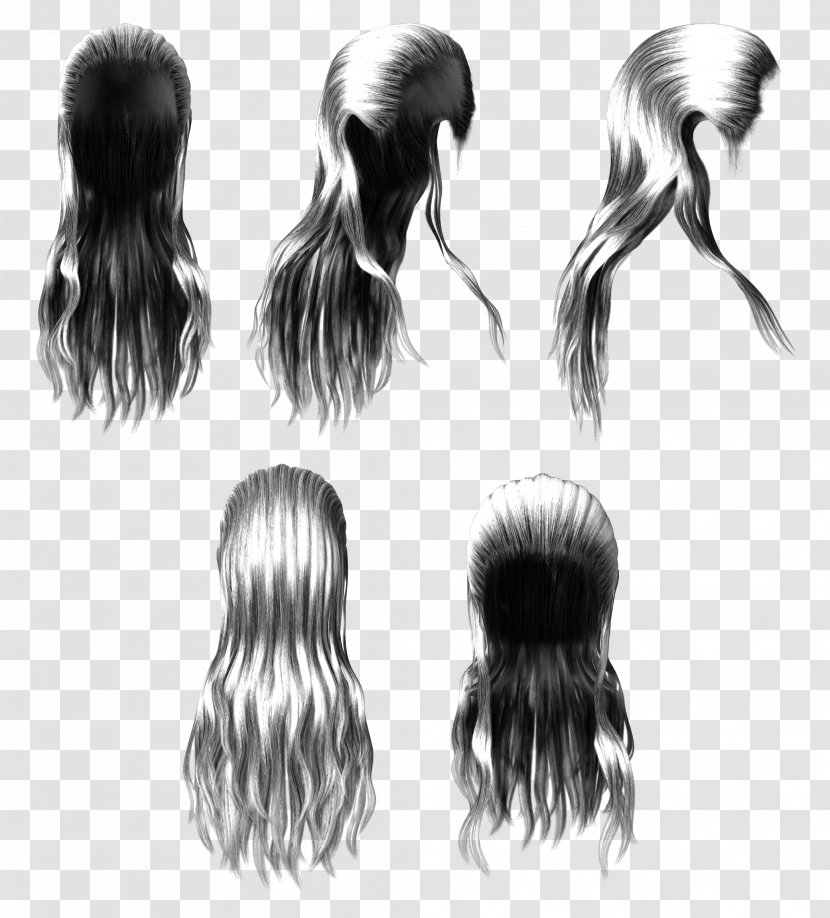 Hair Hairstyle Human Long Artificial Integrations - Silver - Step Cutting Transparent PNG