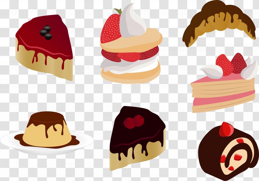 Muffin Shortcake Cupcake Gelatin Dessert - Strawberry - Vector Chocolate Cake Transparent PNG